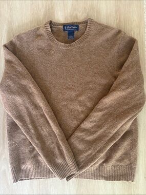 Brooks Brothers Scottish Lambswool Tan/Brown Crewneck Sweater